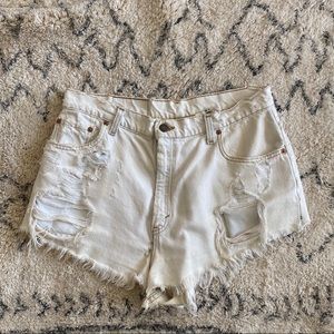 Vintage White High Waisted Levi Shorts